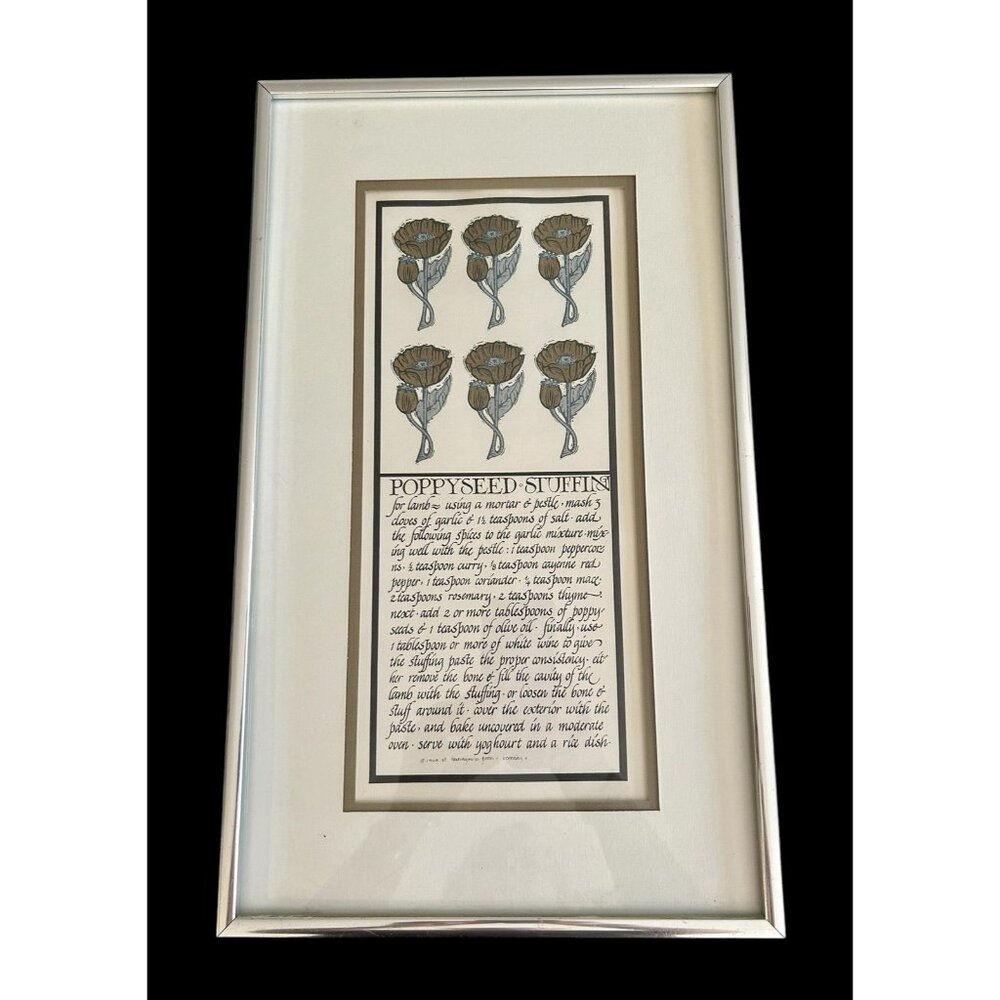 David Lance Goines 30 Recipes Suitable for Framing 'Poppyseed Stuffing' Framed